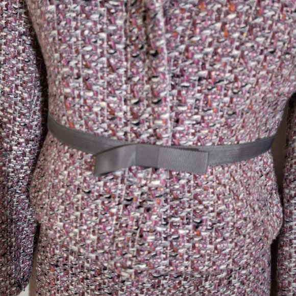 Y2K Preppy Vintage Alfani Pink Tweed Skirt Suit Set Size 4P Jacket & 6P Skirt - Picture 4 of 12